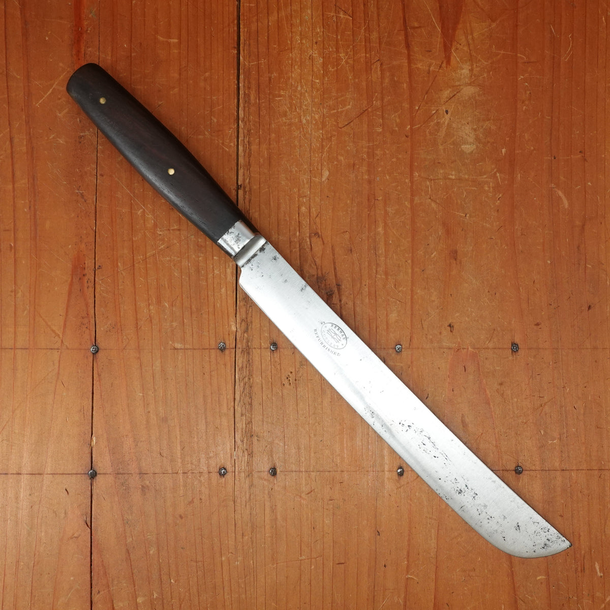 Lamson & Goodnow MFG co 8" Bread Knife Carbon Steel Lamson Pat Bolster Rosewood USA 1850s-80s