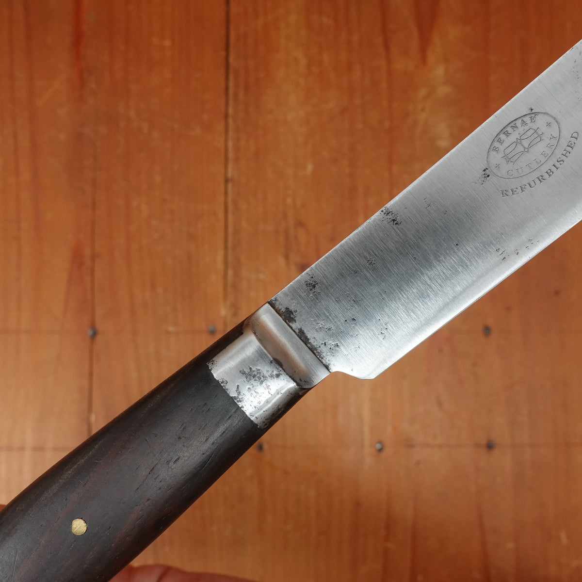Lamson & Goodnow MFG co 8" Bread Knife Carbon Steel Lamson Pat Bolster Rosewood USA 1850s-80s