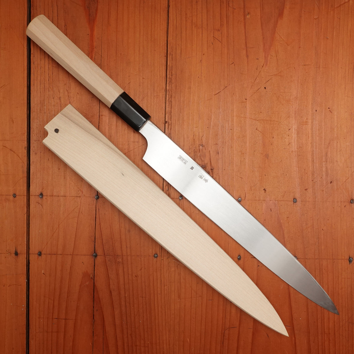 Sakai Kikumori Choyo 270mm Yanagi Ginsanko with Saya - LEFTY