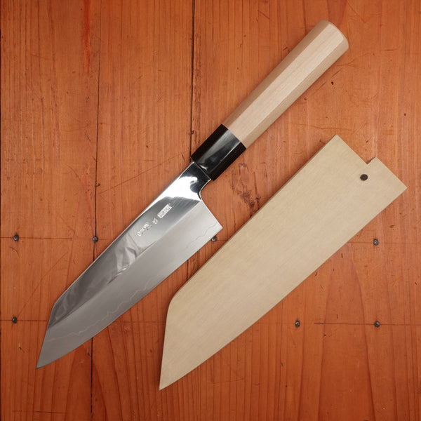 Sakai Kikumori Choyo 180mm Kiritsuke Santoku Ginsanko with Saya