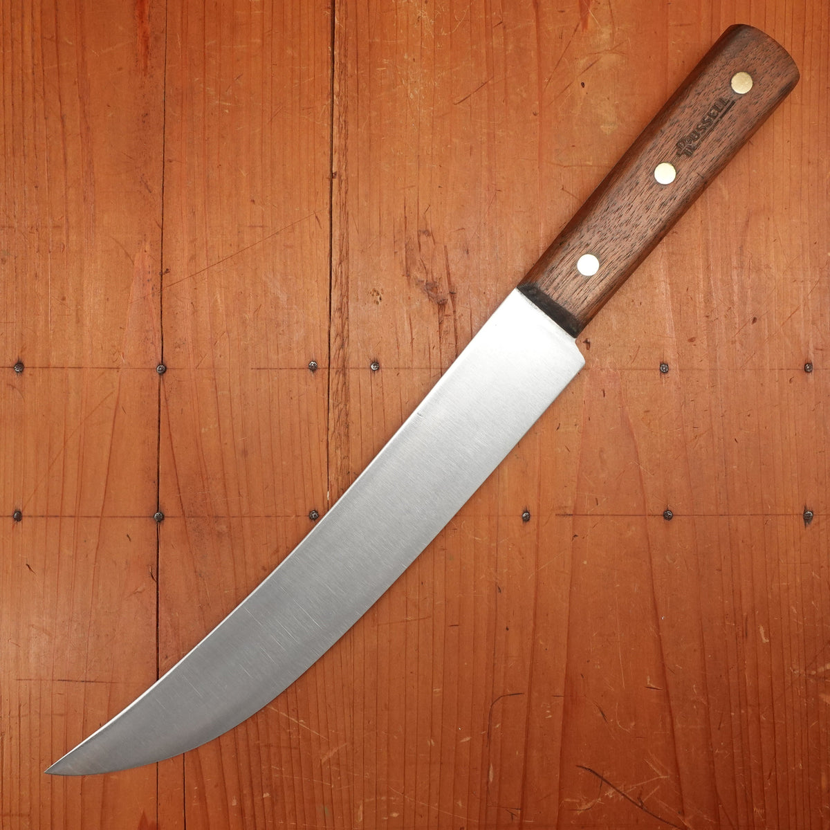 Russell 10.75" Scimitar Carbon Steel Sapele Wood Handle USA 1950-80