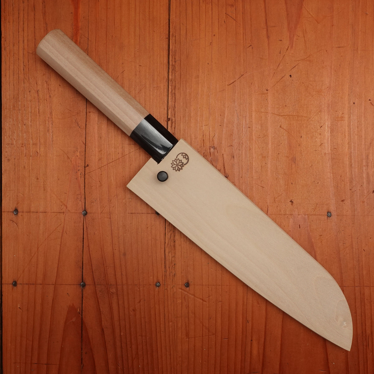 Sakai Kikumori Choyo 180mm Santoku Aogami 1 with Saya