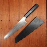 Rolin Knives Honyaki 205mm Garasuki W2 Ebony & Textured Brass with Saya