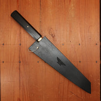 Rolin Knives Honyaki 205mm Garasuki W2 Ebony & Textured Brass with Saya