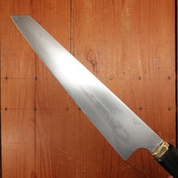 Rolin Knives Honyaki 205mm Garasuki W2 Ebony & Textured Brass with Saya