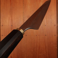 Rolin Knives Honyaki 205mm Garasuki W2 Ebony & Textured Brass with Saya