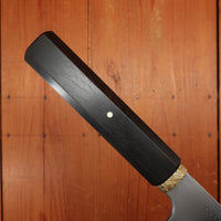 Rolin Knives Honyaki 205mm Garasuki W2 Ebony & Textured Brass with Saya