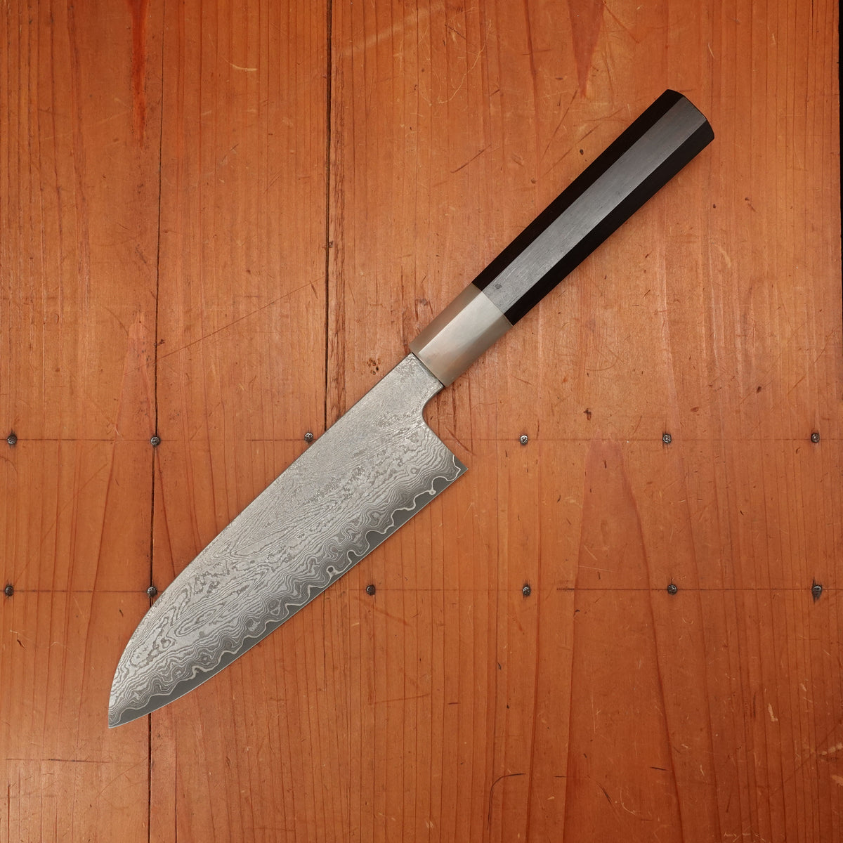 Sakai Kikumori Nakagawa Seiun 180mm Santoku VG10 Ebony with Saya