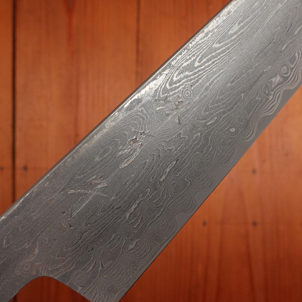 Sakai Kikumori Nakagawa 210mm Gyuto STRIX Damascus Ebony Handle with Saya