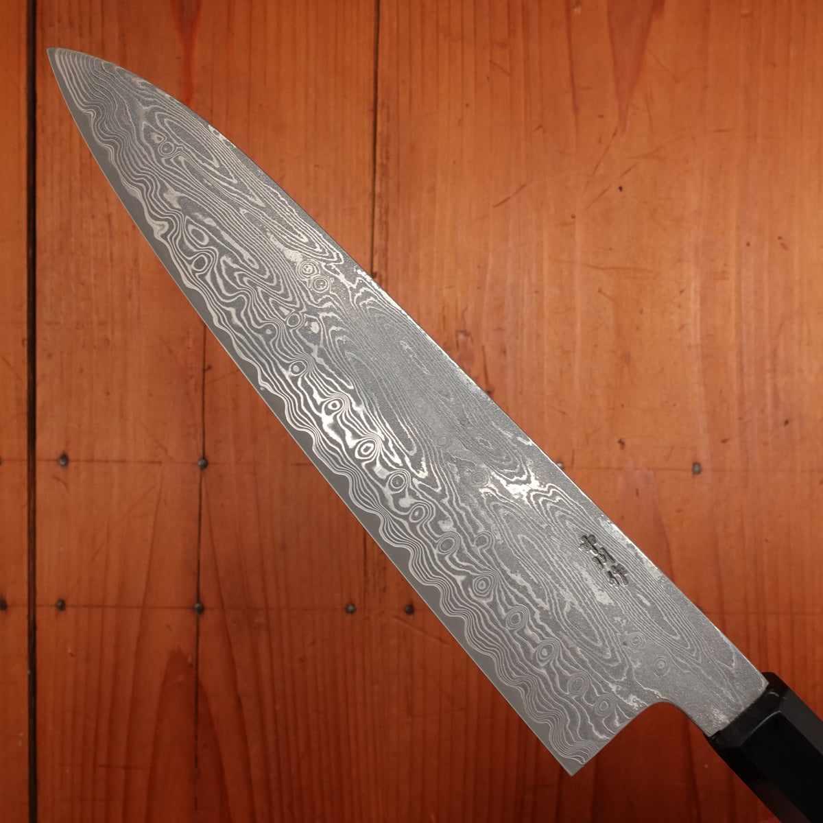 Sakai Kikumori Nakagawa 210mm Gyuto STRIX Damascus Ebony Handle with Saya