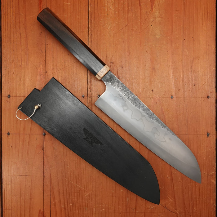 Rolin Knives Honyaki 210mm Gyuto W2 Forge Finish Ebony Spalted Maple with Saya