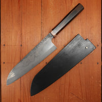 Rolin Knives Honyaki 210mm Gyuto W2 Forge Finish Ebony Spalted Maple with Saya