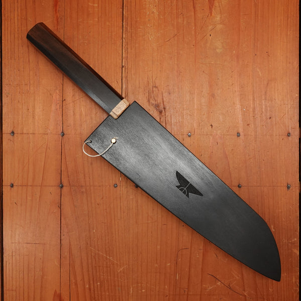 Rolin Knives Honyaki 210mm Gyuto W2 Forge Finish Ebony Spalted Maple with Saya