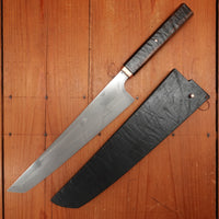 Rolin Knives Honyaki 250mm Sakimaru Sujihiki W2 Textured Ebony & Copper with Saya