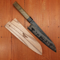 Rolin Knives Gomai 210mm Compound Gyuto 26c3 Litnum Vitae & Ebony with Saya