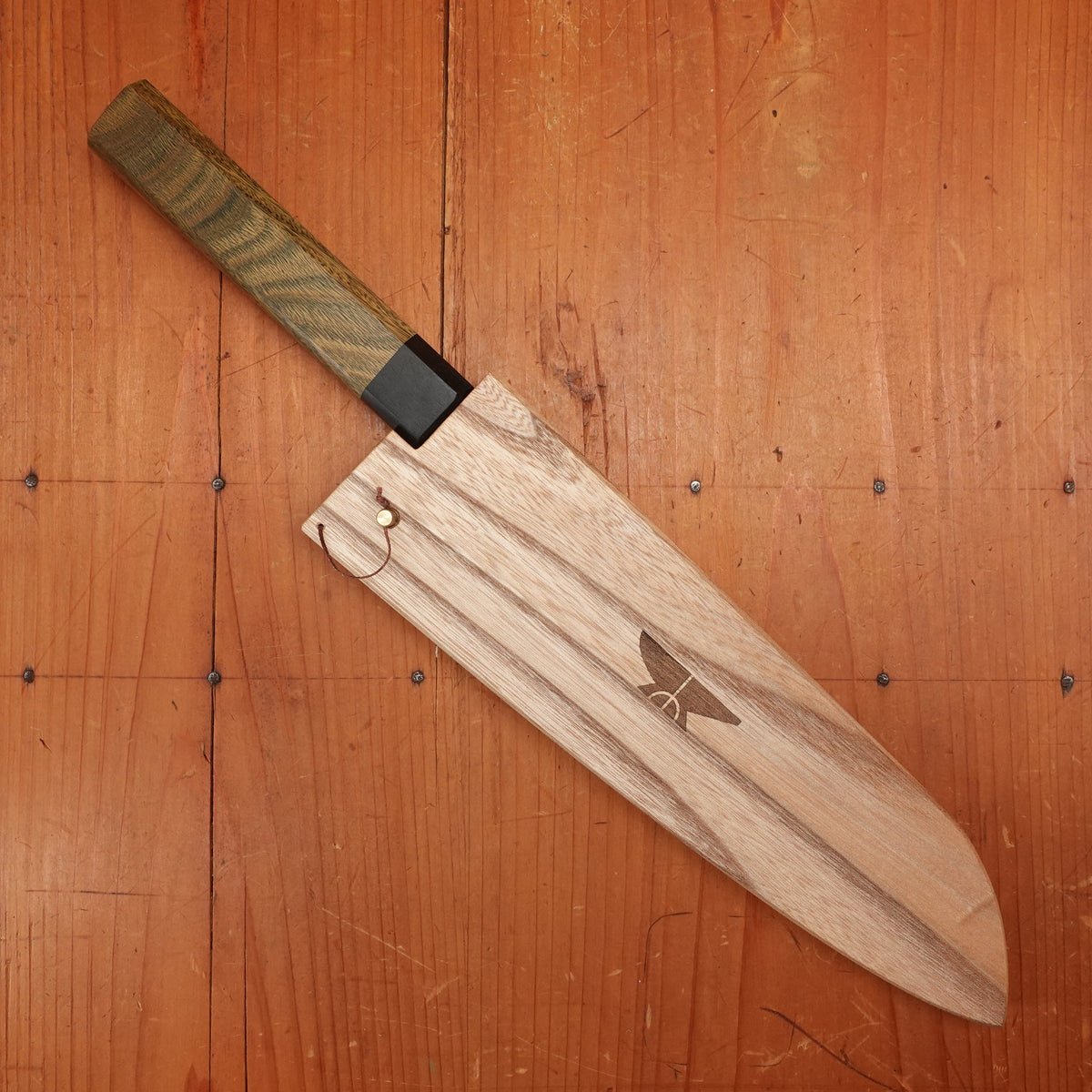 Rolin Knives Gomai 210mm Compound Gyuto 26c3 Litnum Vitae & Ebony with Saya