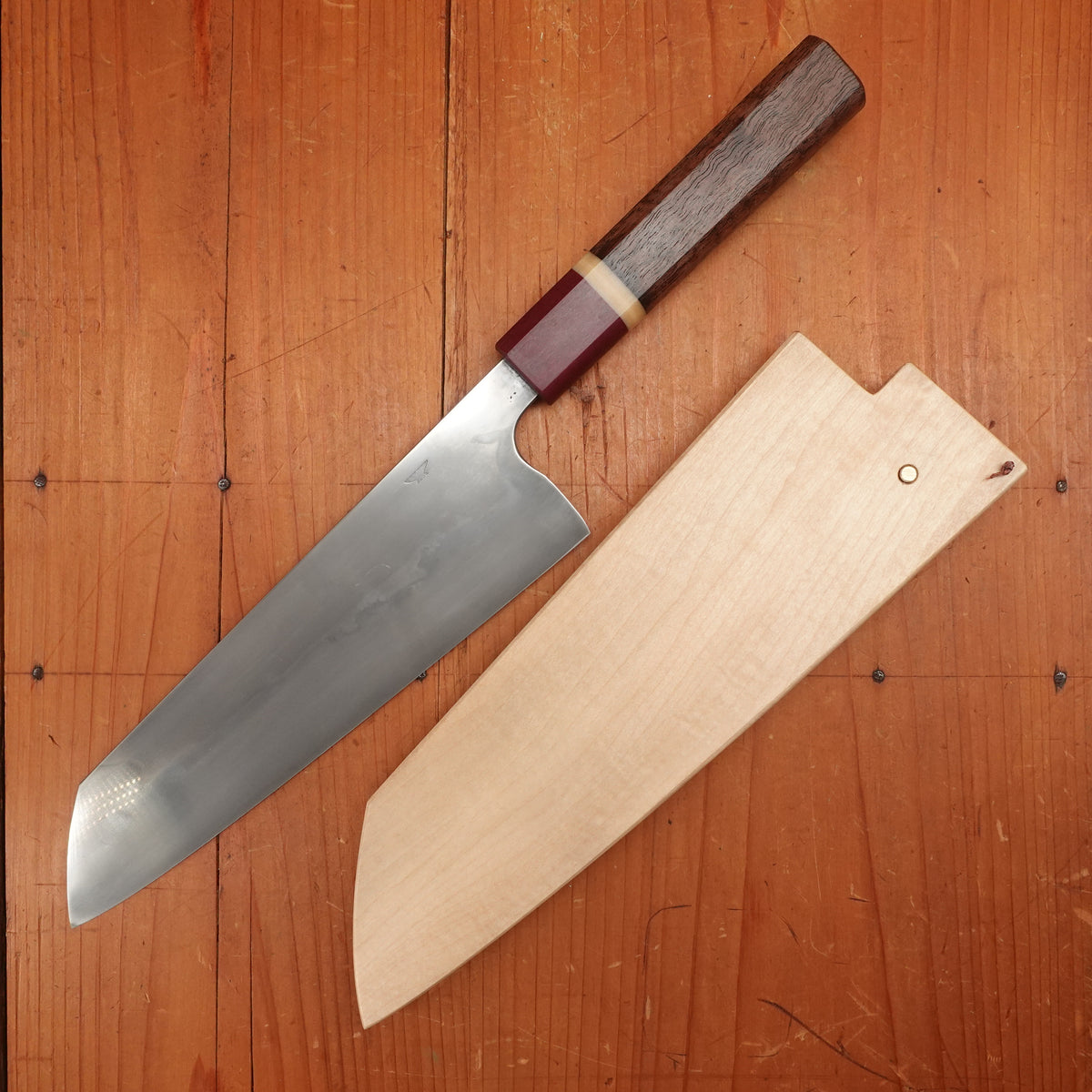 Rolin Knives Honyaki 200mm Bunka W2 Walnut Micarta Richlite with Saya