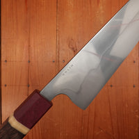 Rolin Knives Honyaki 200mm Bunka W2 Walnut Micarta Richlite with Saya