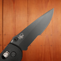 Benchmade 556SBK-S30V Mini Griptilian Serrated Drop Point CPM-S30V AXIS Lock Black Grivory Handle