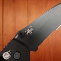 Benchmade 556SBK-S30V Mini Griptilian Serrated Drop Point CPM-S30V AXIS Lock Black Grivory Handle