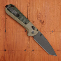 Benchmade 431BK-1 Redoubt Reverse Tanto CPM-D2 AXIS Lock Green Grivory and Grip Handle