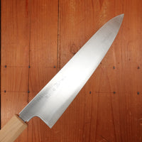 Konosuke Sanjo GS+ 240mm Gyuto SLD Migaki Khii Chestnut Handle with Leather Sheath