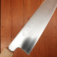 Konosuke Sanjo GS+ 240mm Gyuto SLD Migaki Khii Chestnut Handle with Leather Sheath