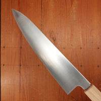 Konosuke Sanjo GS+ 240mm Gyuto SLD Migaki Khii Chestnut Handle with Leather Sheath