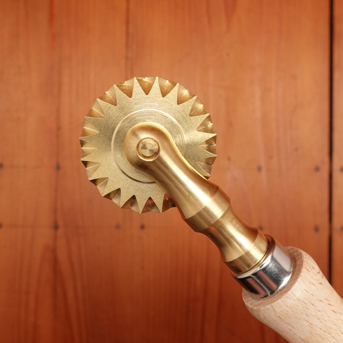 Pasta Cutting Wheel with Brass Single Toothed Blade