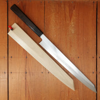 Hitohira Kikuchiyo Mosuke 300mm Kiritsuke Yanagi Stainless Clad Shirogami 3(Ginsanko) Ho/Horn with Saya