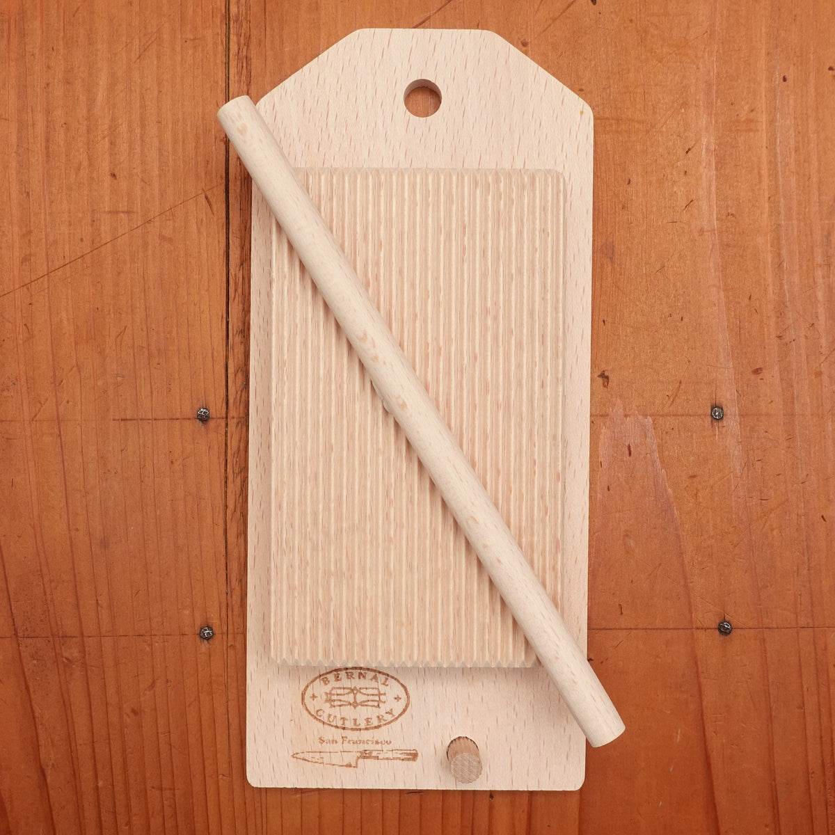 Wooden Board with Base for Rolling Gnocchi and Garganelli Pasta