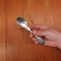 Old English Fiddle Coffee Spoon Stainless Yorkshire Rose Tumbled Finish