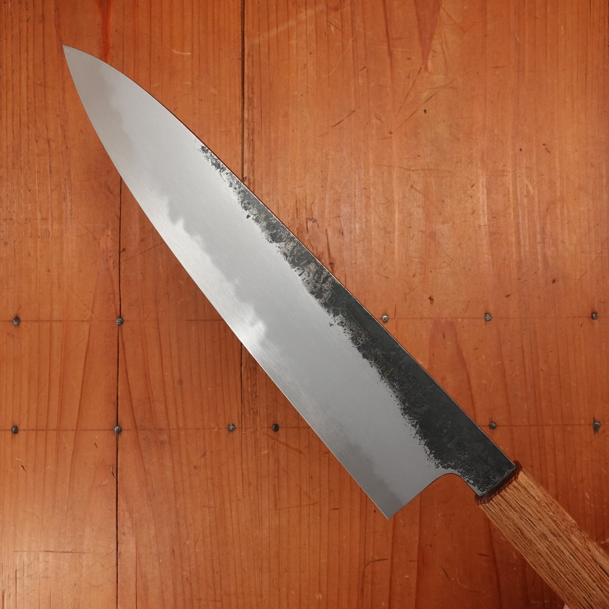 Hado Sumi 240mm Gyuto Shirogami 2 Kurouchi Finish Burnt Oak