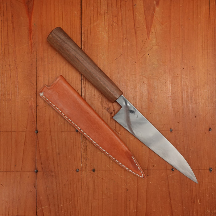 AZ Knives 145mm Petty UHB20C Honyaki Lapacho Handle with Leather Sheath No.2