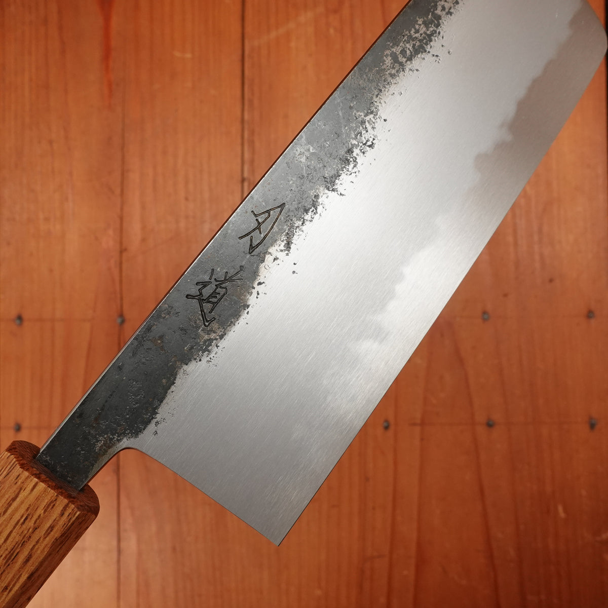 Hado Sumi 165mm Nakiri Shirogami 2 Kurouchi Finish Burnt Oak