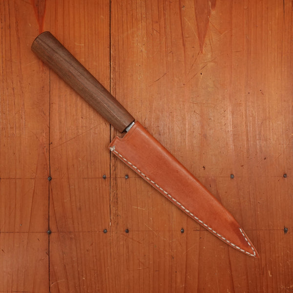 AZ Knives 145mm Petty UHB20C Honyaki Lapacho Handle with Leather Sheath No.2