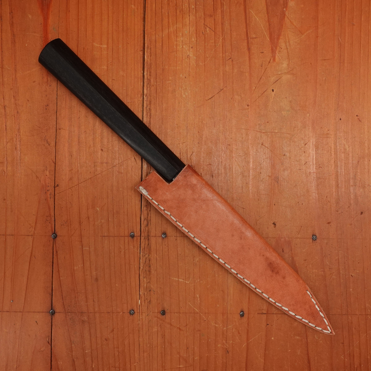 AZ Knives 145mm Petty UHB20C Honyaki Ebony Handle with Leather Sheath
