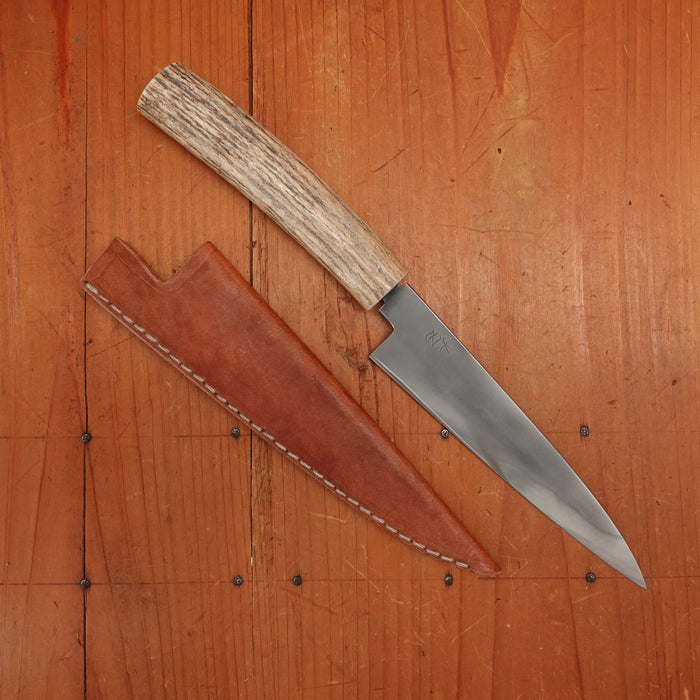 AZ Knives 145mm Petty UHB20C Honyaki Stag Handle with Leather Sheath