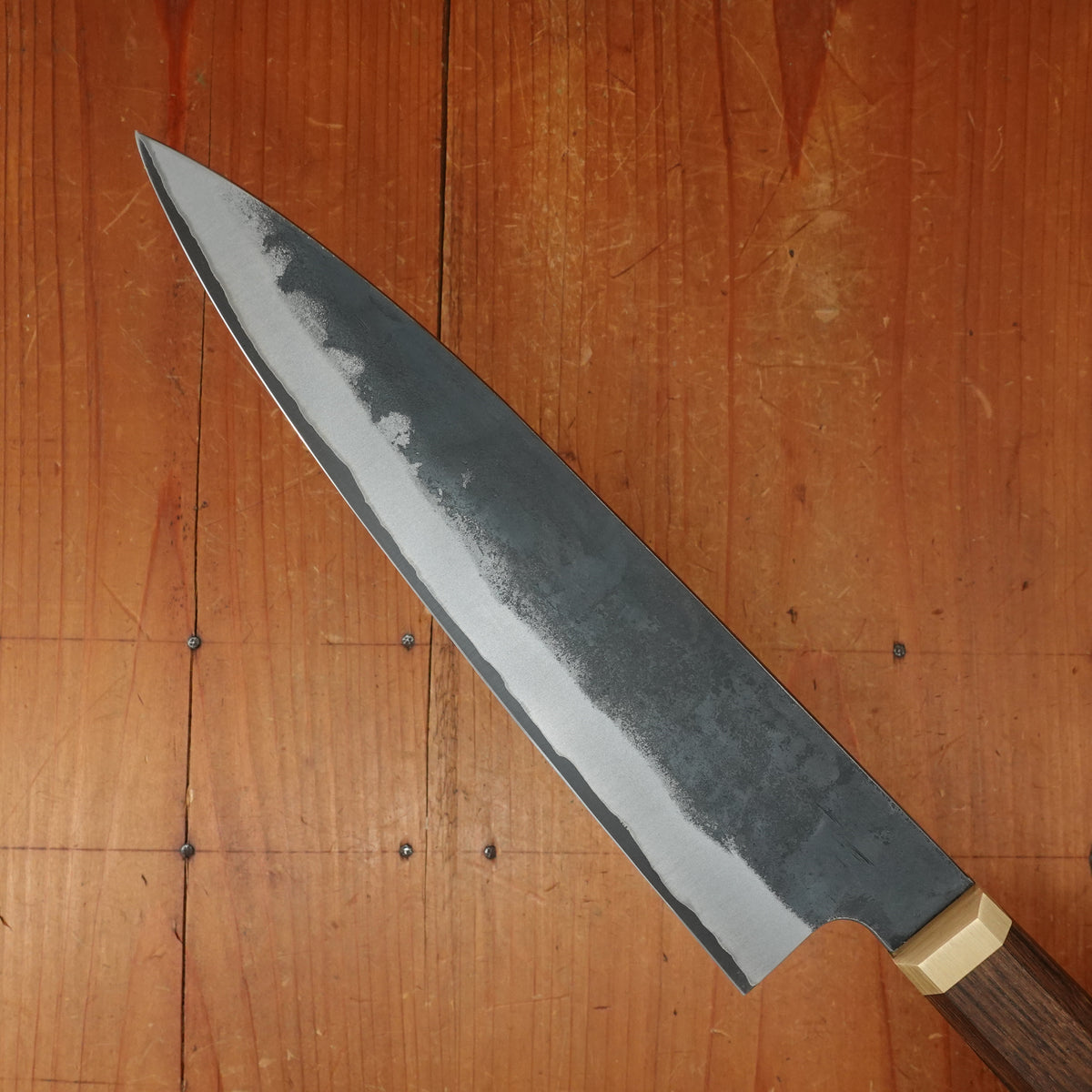 Blenheim Forge x Bernal Cutlery 200mm Gyuto Stainless Clad Aogami Super Oak & Brass