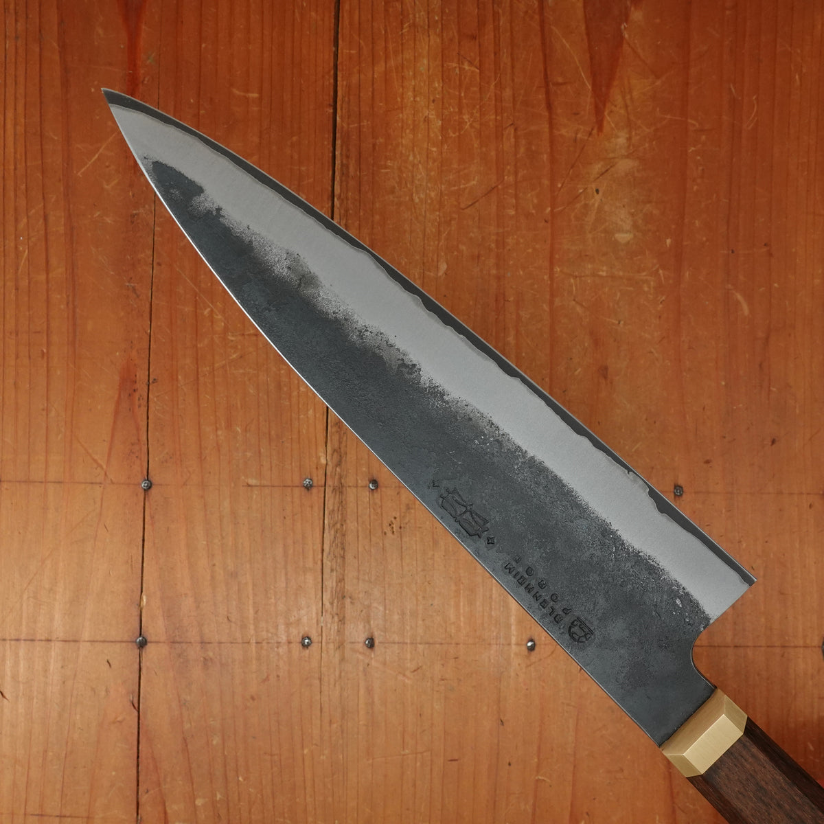 Blenheim Forge x Bernal Cutlery 200mm Gyuto Stainless Clad Aogami Super Oak & Brass