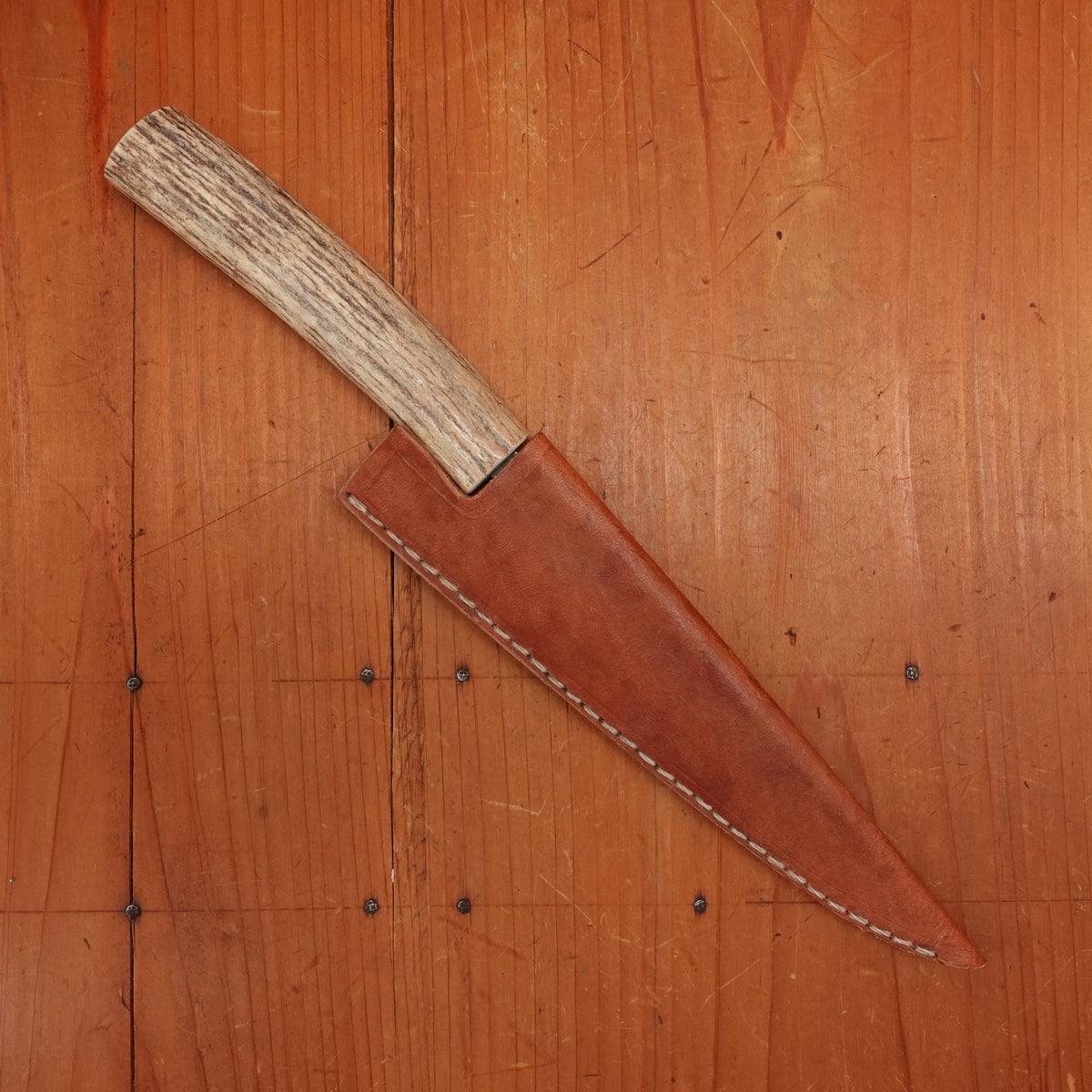 AZ Knives 145mm Petty UHB20C Honyaki Stag Handle with Leather Sheath