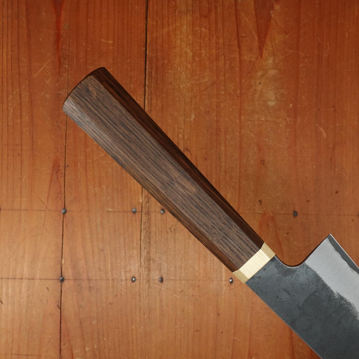 Blenheim Forge x Bernal Cutlery 200mm Gyuto Stainless Clad Aogami Super Oak & Brass