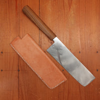 AZ Knives 180mm Nakiri UHB20C Honyaki Lapacho Handle with Leather Sheath