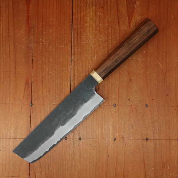 Blenheim Forge x Bernal Cutlery 165mm Nakiri Stainless Clad Aogami Super Oak & Brass