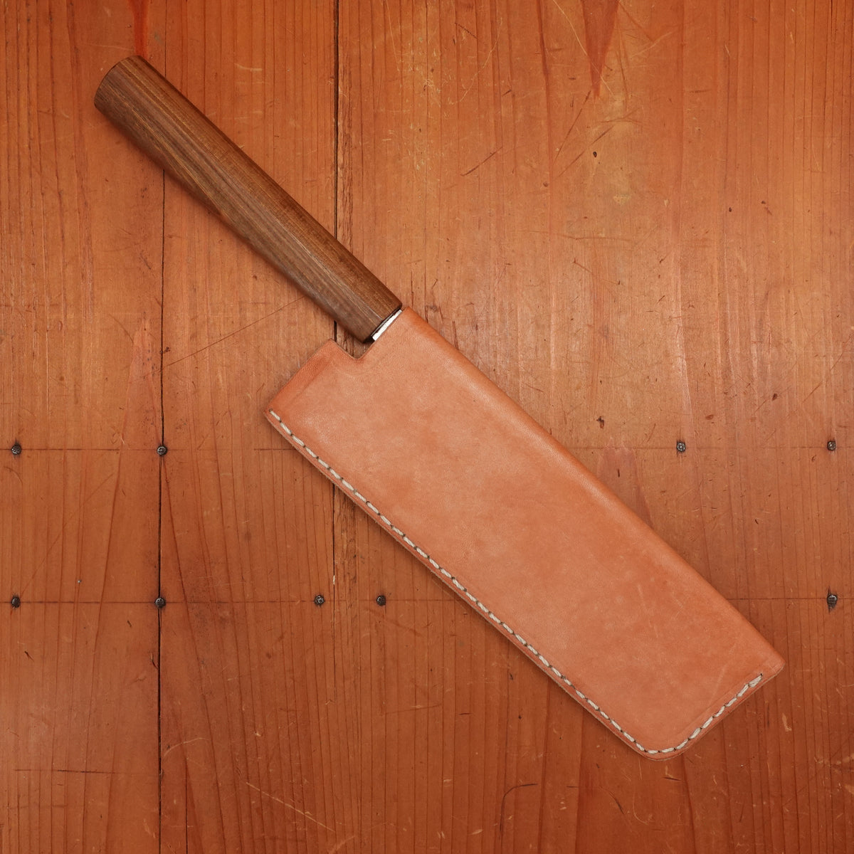 AZ Knives 180mm Nakiri UHB20C Honyaki Lapacho Handle with Leather Sheath