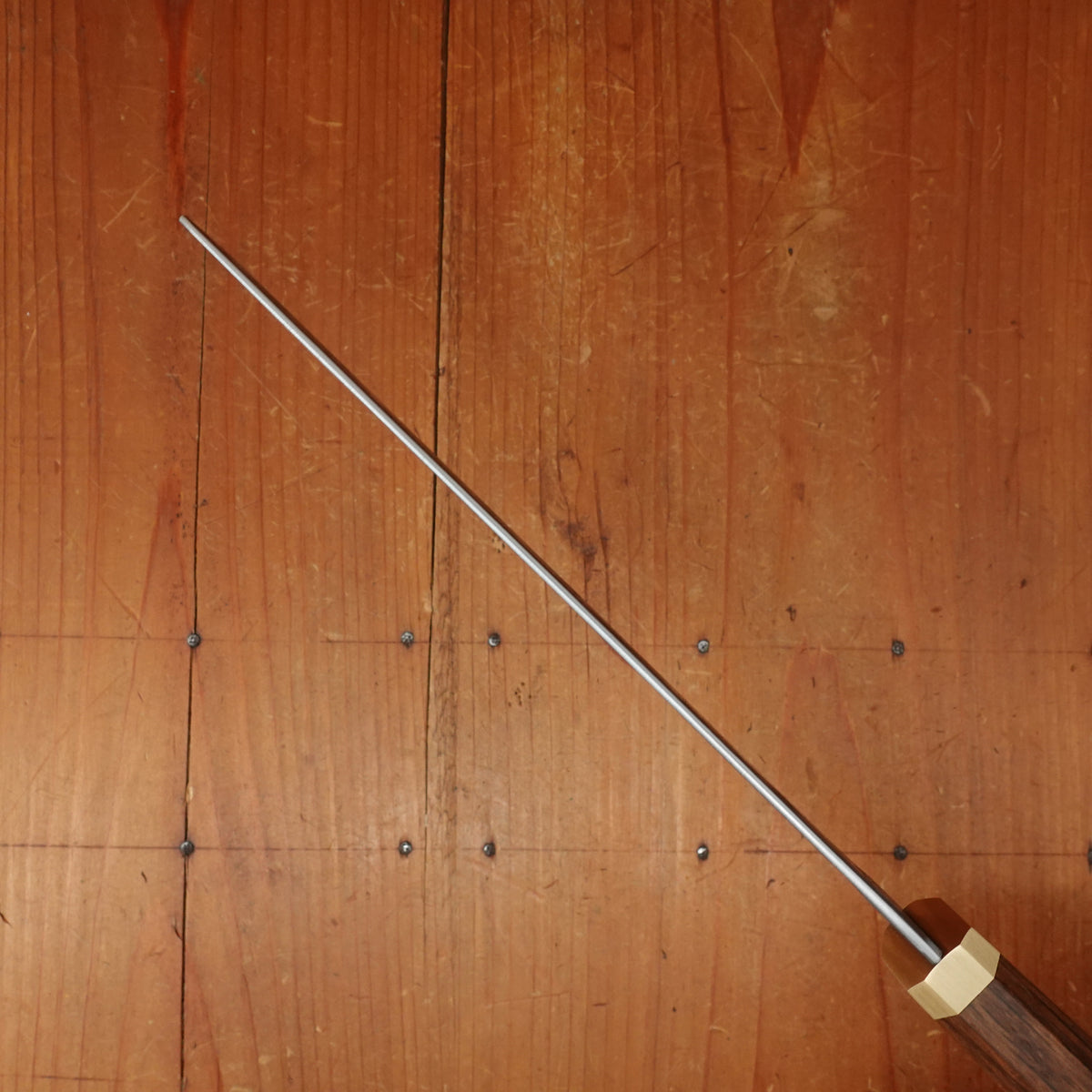 Blenheim Forge x Bernal Cutlery 165mm Nakiri Stainless Clad Aogami Super Oak & Brass