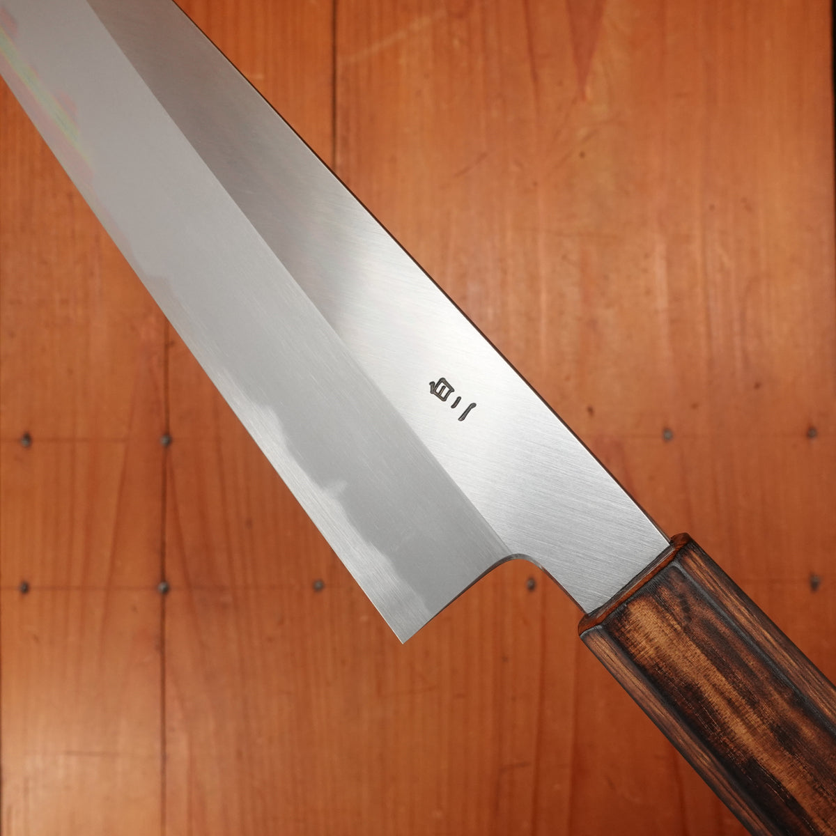 BC Exclusive - Hado 180mm Kiritsuke Santoku Iron Clad Shirogami 2 Urushi Oak