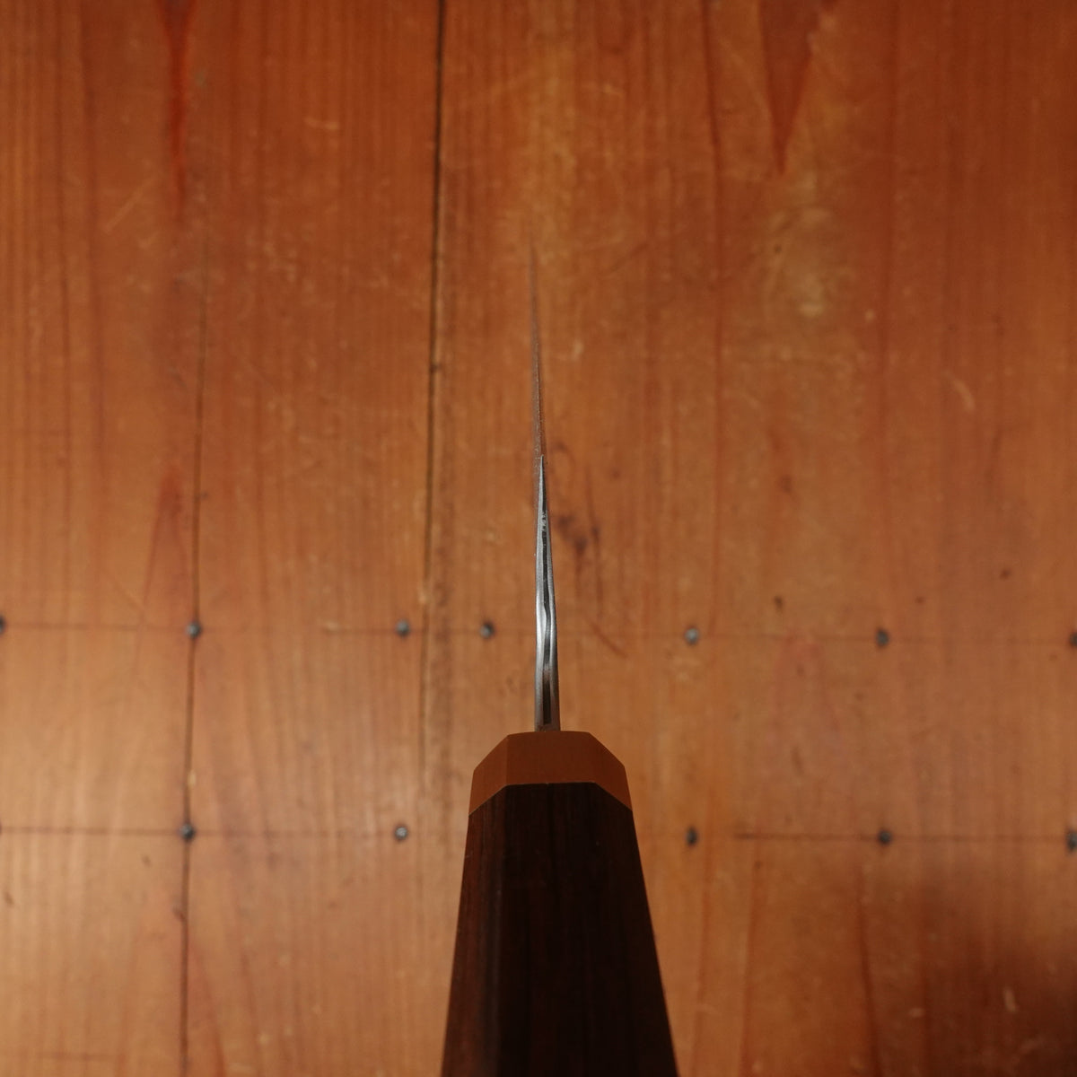 Blenheim Forge x Bernal Cutlery 165mm Nakiri Stainless Clad Aogami Super Oak & Brass