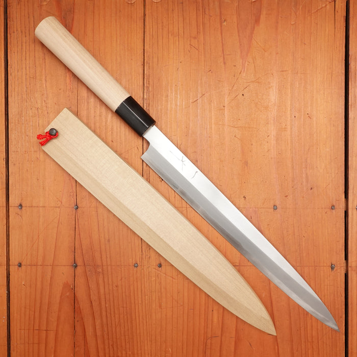 Hitohira Togashi 270mm Yanagi Shirogami 2 D Ho / Horn with Saya