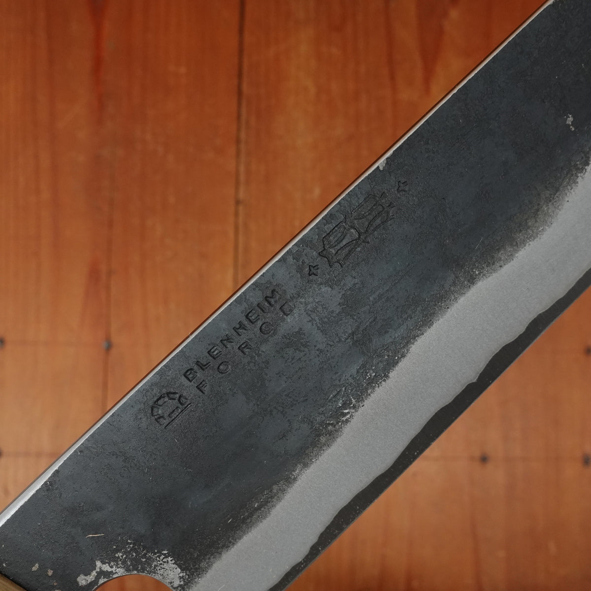 Blenheim Forge x Bernal Cutlery 165mm Nakiri Stainless Clad Aogami Super Oak & Brass